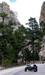 Profile view of George Washington on Mount Rushmore.