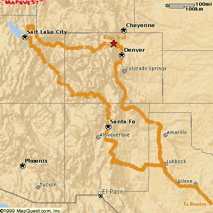 Map showing route taken by V-Max